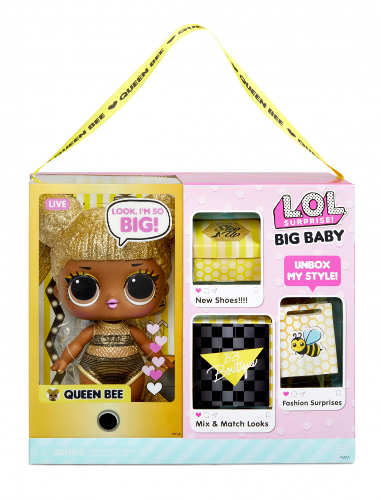 Большая кукла ЛОЛ Сюрприз Big Baby - Queen Bee (L.O.L. Surprise! Big B.B. Doll Queen Bee) - фото3