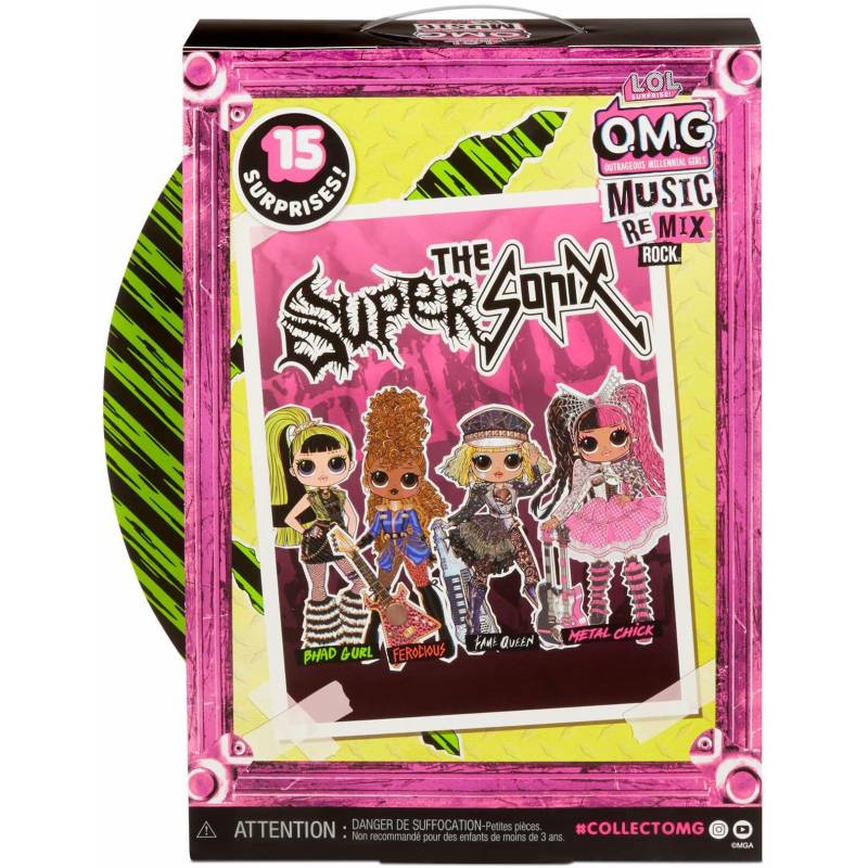 Кукла LOL Surprise OMG Music Remix Rock Frame Queen и ударные - фото3