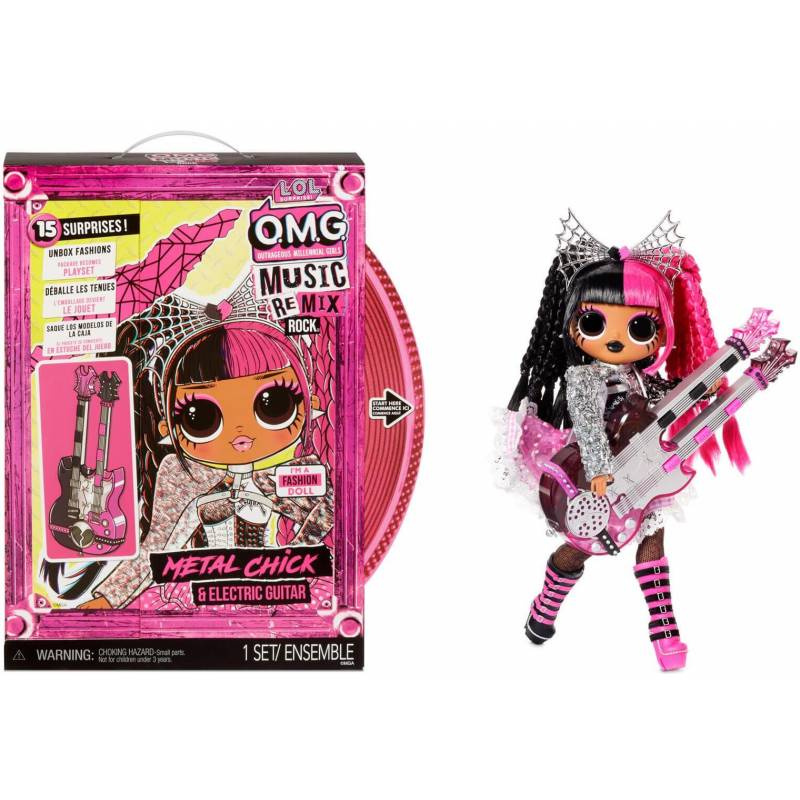 Кукла LOL Surprise OMG Music Remix Rock Metal Chick и электрогитара