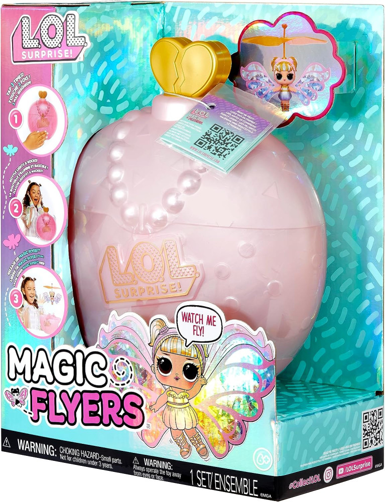 Летающая кукла Лол Сюрпрайз Magic Flyers Sky розовая